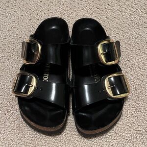 Birkenstock Arizona Sandals with Gold Buckles